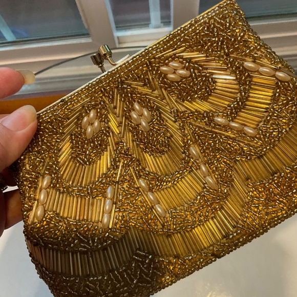 VTG Gold Beaded Purse - Picture 6 of 6